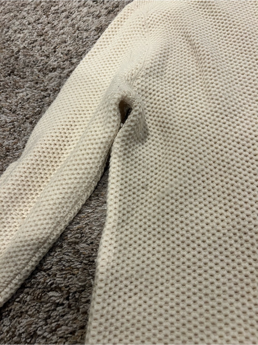 Tory Burch Cream Crewneck Sweater with Navy Logo - Picture 5 of 5